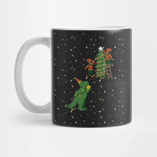 T- rex christmas tree star topper Mug